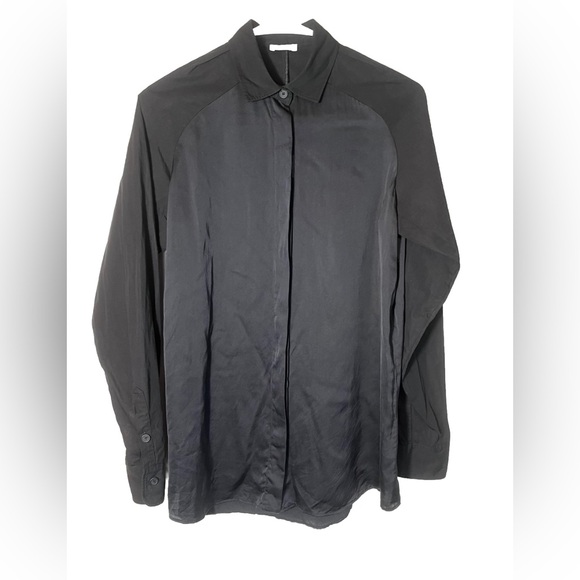 Bottega Veneta Black Button Down with Silk Paneling Size IT 38 - Picture 1 of 8